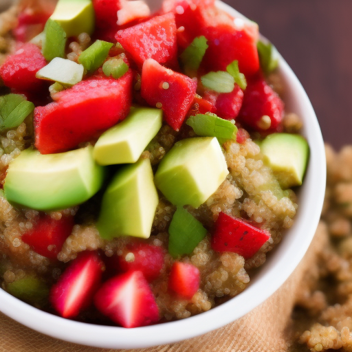 Ensalada de quinoa, fresas y aguacate