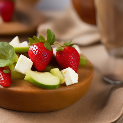 Ensalada fresca de fresas y queso feta