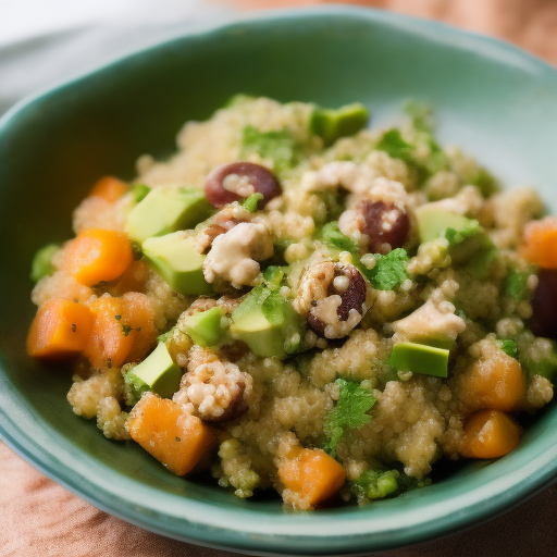 Ensalada de quinoa y aguacate con aderezo de cilantro