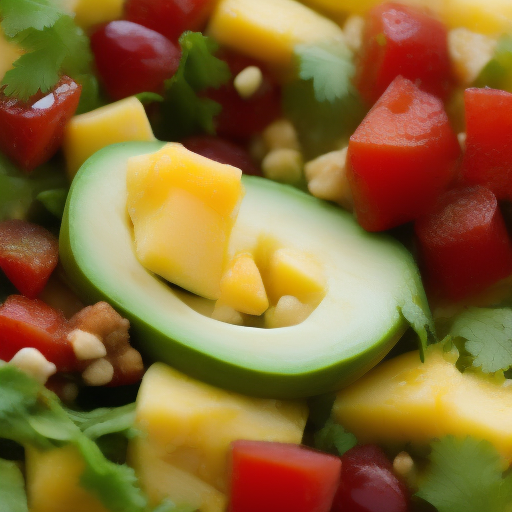 Ensalada fresca de verano con mango y aguacate