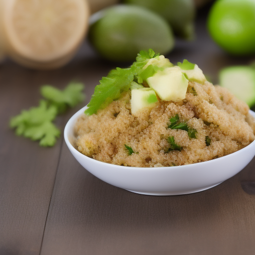 Ensalada de quinoa y aguacate con aderezo de limón