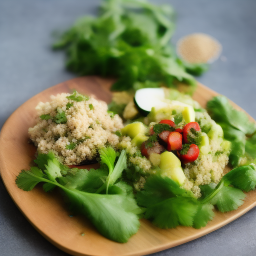 Ensalada de quinoa y aguacate con aderezo de lima y cilantro