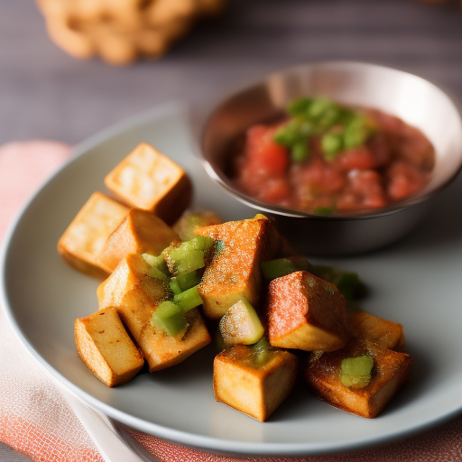 Salteado de tofu con verduras y salsa de cacahuete