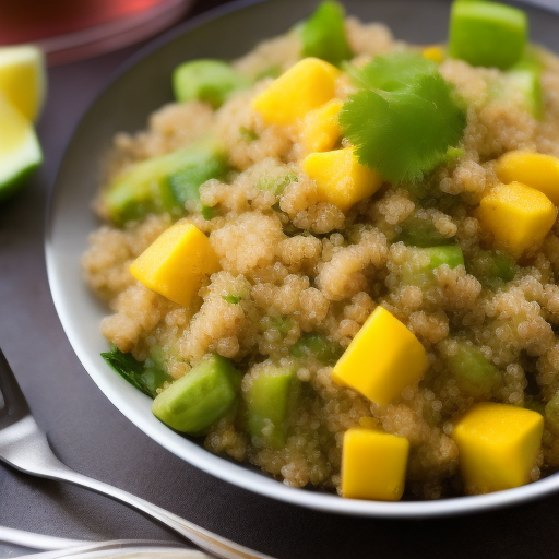 Ensalada de quinoa con aguacate y mango