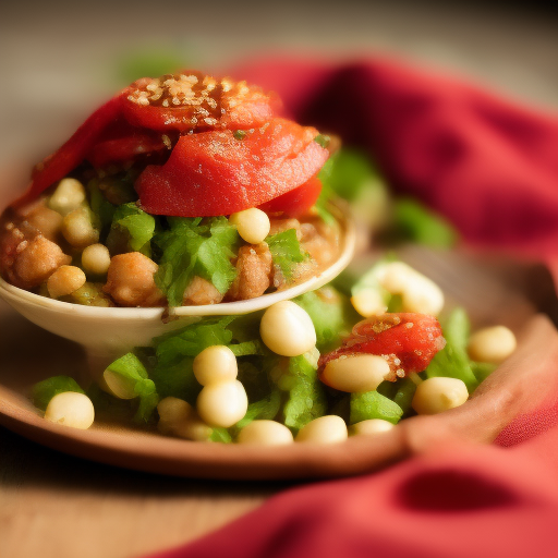 Ensalada de garbanzos con aderezo de tahini