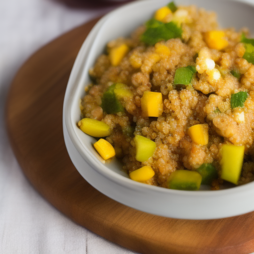 Ensalada de quinoa con vegetales y aderezo de limón y hierbas