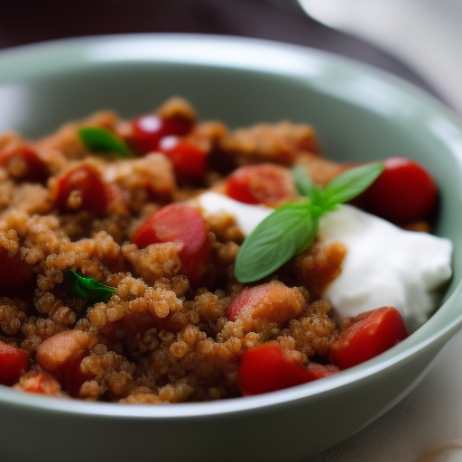 Ensalada de quinoa y lentejas con aderezo de yogur