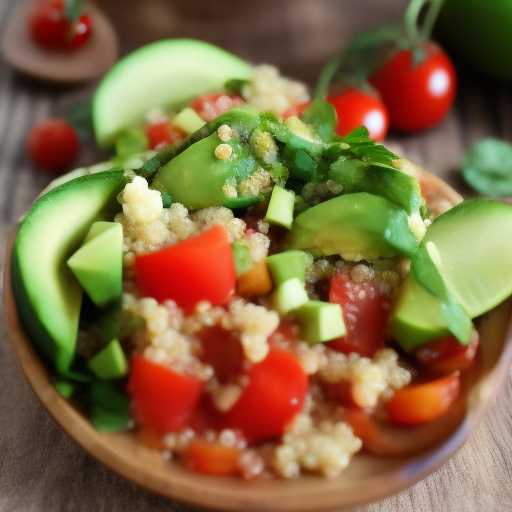 Ensalada de quinoa, aguacate y tomate