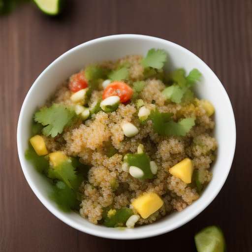 Ensalada de quinoa y aguacate con aderezo de cilantro