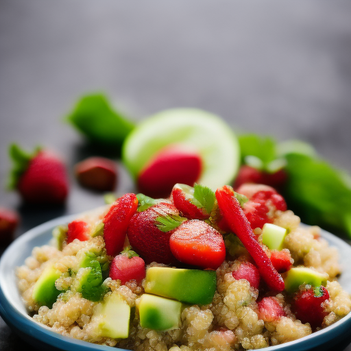 Ensalada de quinoa con fresas y aguacate