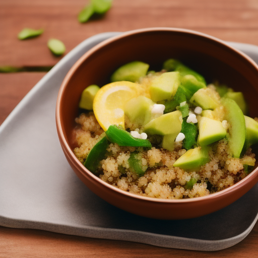 Ensalada de quinoa y aguacate con aderezo de lima