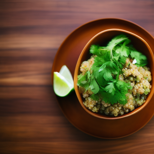 Ensalada de quinoa con aderezo de aguacate y cilantro