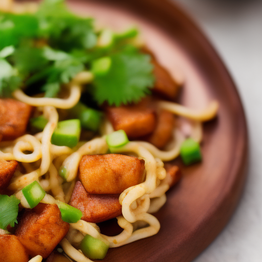 Ensalada de atún y fideos de arroz