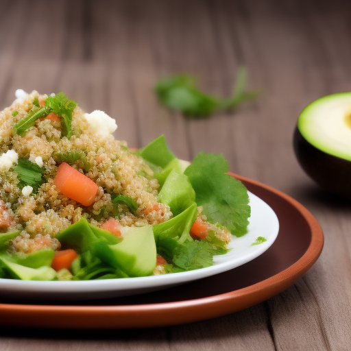 Ensalada de salmón ahumado con aguacate y quinoa