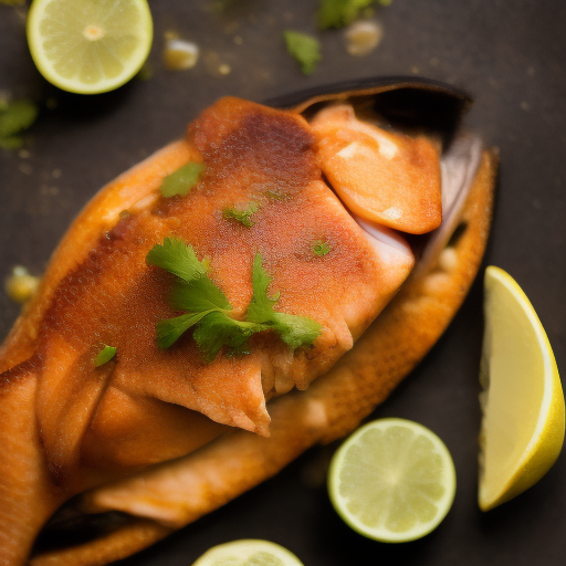 Pescado al horno con salsa de limón y hierbas