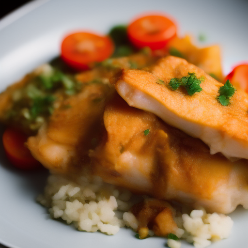 Pescado al horno con costra de almendras y hierbas