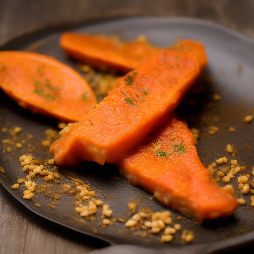 Filetes de salmón al horno con salsa de naranja y jengibre