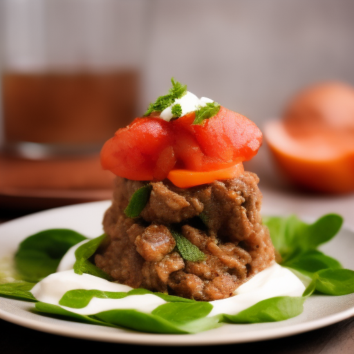 Tacos de carne de cordero con salsa de yogur y menta