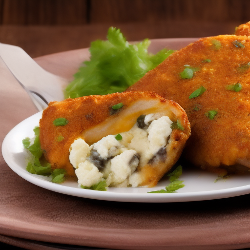 Pollo relleno con queso feta y espinacas