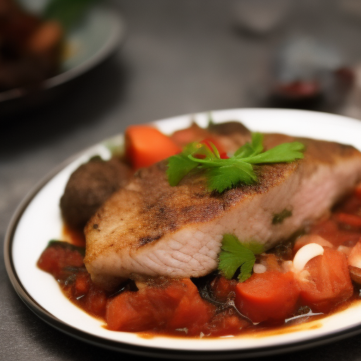 Filete de ternera a la parrilla con salsa de vino tinto