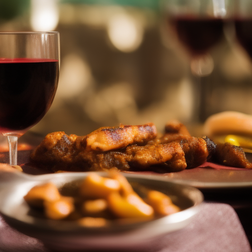 Carne de res a la parrilla con salsa de cebolla y vino tinto