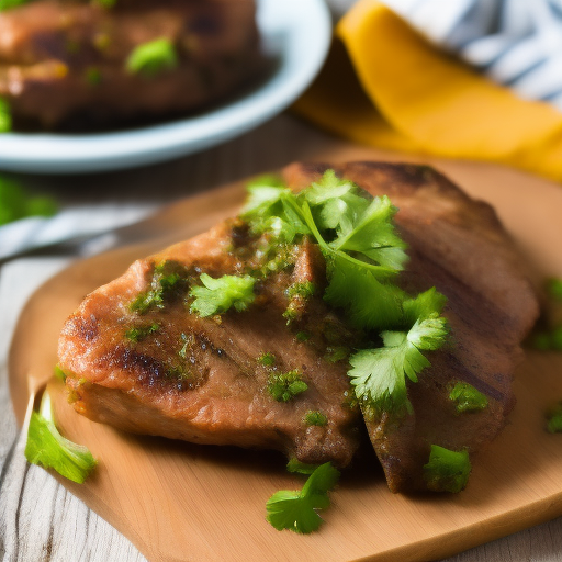 Carne asada con chimichurri de cilantro