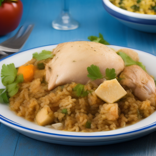 Cena de Pollo con Arroz y Verduras al Estilo Mediterráneo