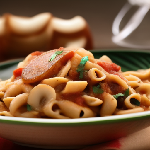 Pasta con Salsa de Champiñones y Espinacas