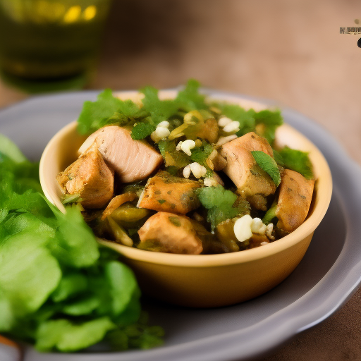 Ensalada de pollo con aderezo de aguacate y cilantro