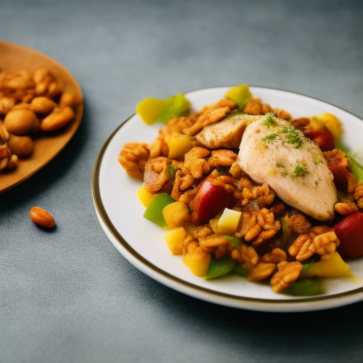 Ensalada de pollo con arándanos y nueces