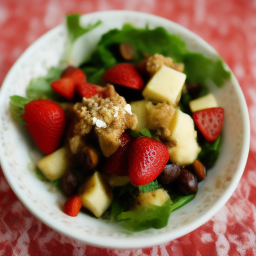 Ensalada de fresas y queso de cabra con vinagreta de miel