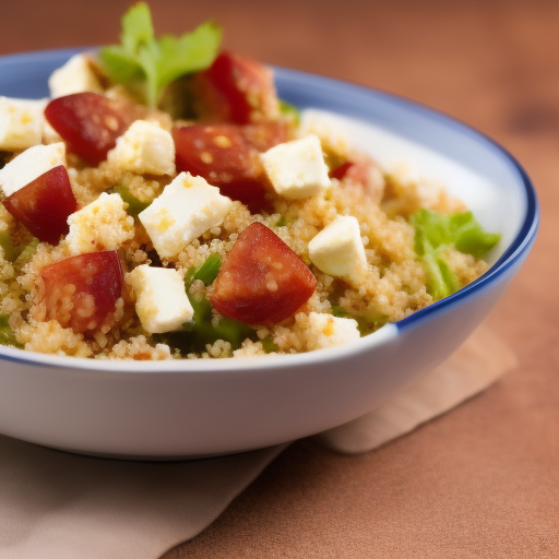 Ensalada de quinoa, higos y queso feta