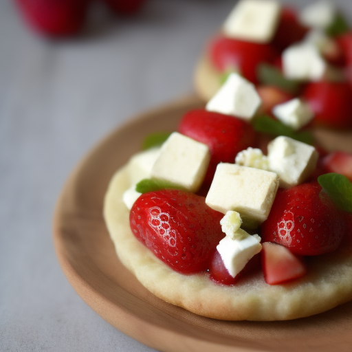 Ensalada de fresas, queso feta y almendras tostadas