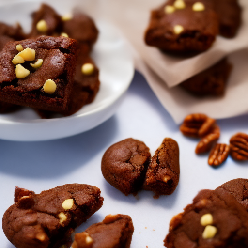 Deliciosos mini brownies de chocolate con nueces