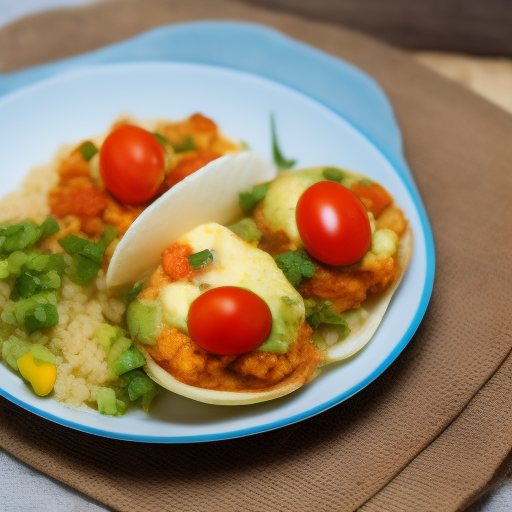 Huevos con aguacate y salsa de tomate