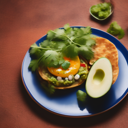 Huevos rancheros vegetarianos con guacamole