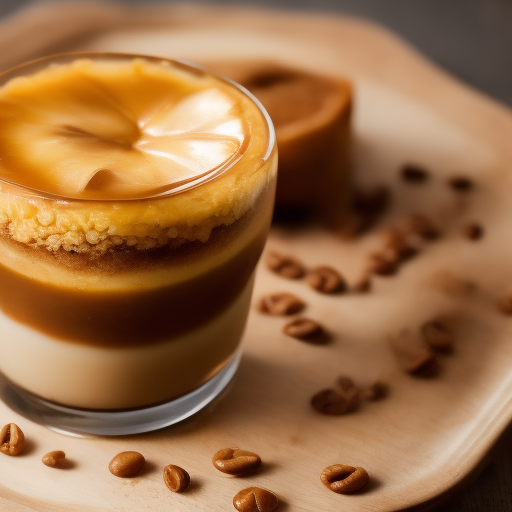 Delicioso flan de café con caramelo